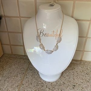 NWT LUCKY BRAND white agate statement necklace 16”